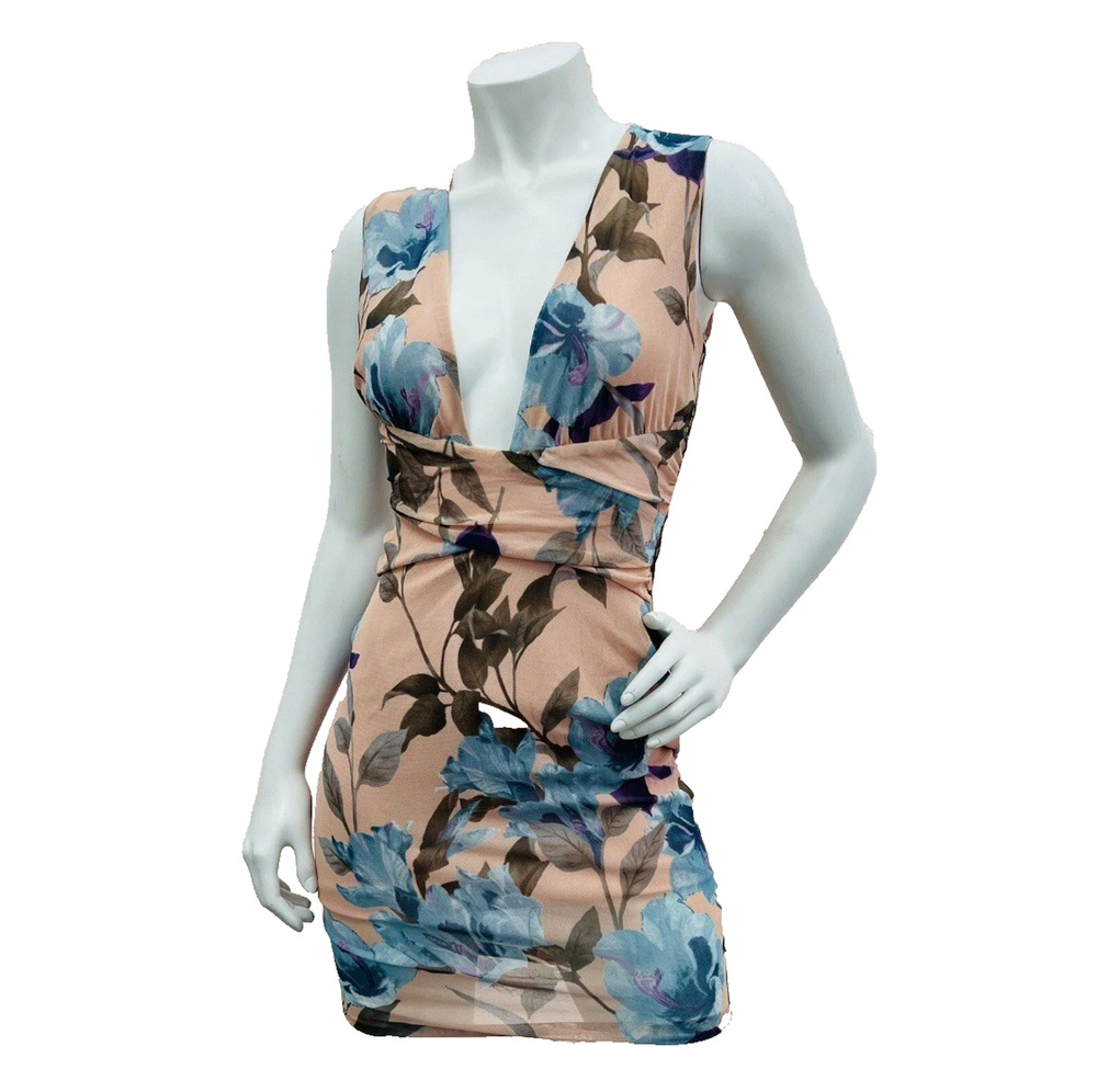 Charlotte Russe Dress Womens Size Small NEW Pink Floral Mesh Lined Mini